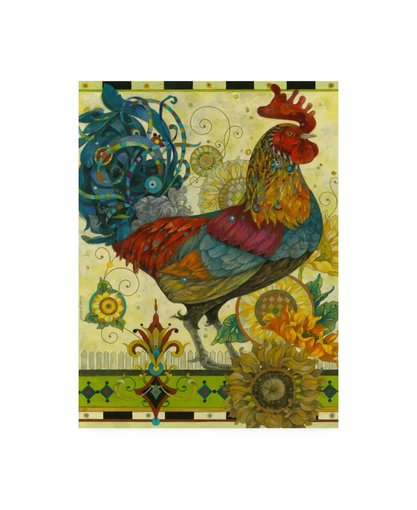 David Galchutt Rooster Sunflowers Canvas Art