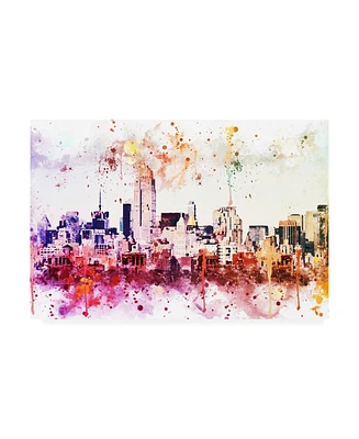 Philippe Hugonnard Nyc Watercolor Collection - Manhattan View Ii Canvas Art - 36.5" x 48"