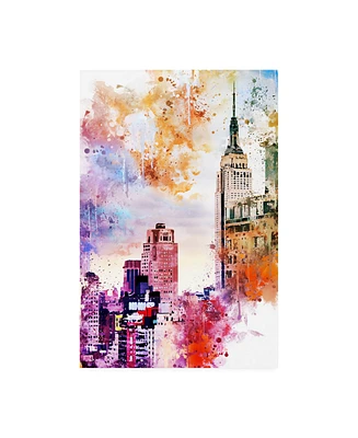 Philippe Hugonnard Nyc Watercolor Collection - the Empire State Building Canvas Art - 36.5" x 48"