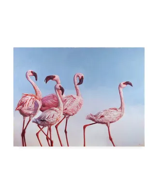Lucia Hefferna Pink Ladies Flamingos Canvas Art - 27" x 33.5"