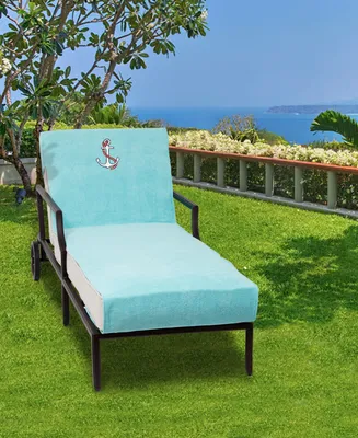 Linum Home Standard Chaise Lounge Cover Embroidered with Anchor