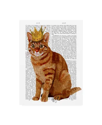 Fab Funky Ginger Cat with Crown Canvas Art