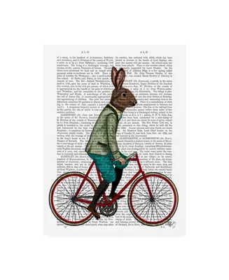 Fab Funky Rabbit on Bike Book Canvas Art