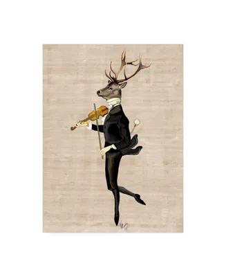 Fab Funky Dancing Deer with Violin Canvas Art