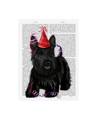 Fab Funky Scottish Terrier and Party Hat Canvas Art