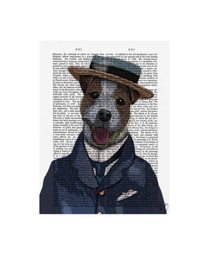 Fab Funky Jack Russell in Boater Book Canvas Art