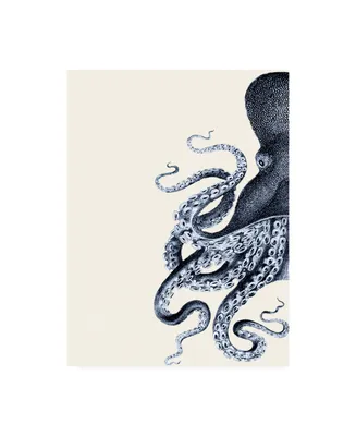 Fab Funky Octopus Indigo Blue and Cream a Canvas Art