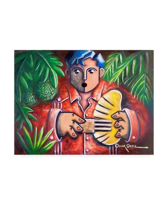 Oscar Ortiz Musician in the Palm Canvas Art
