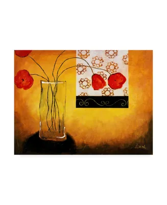 Pablo Esteban Dying Roses on Orange Canvas Art