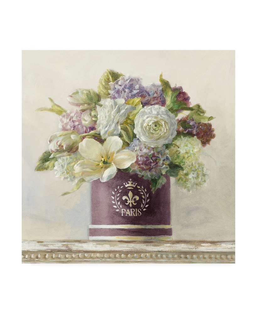 Danhui Nai Tulips in Aubergine Hatbox Canvas Art - 36.5" x 48"