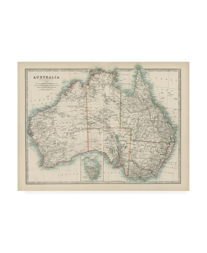Johnston Johnstons Map of Australia Canvas Art
