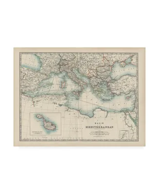 Johnston Johnstons Map of the Mediterranean Canvas Art