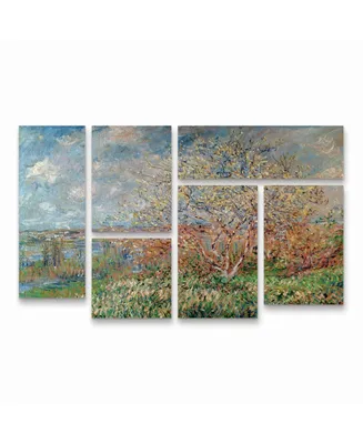 Claude Monet Spring 1880 Multi Panel Art Set 6 Piece - 49" x 19"