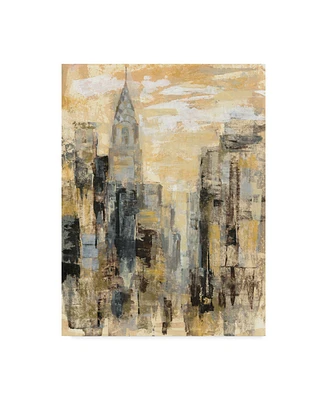 Silvia Vassileva Manhattan Gray and Gold I Canvas Art