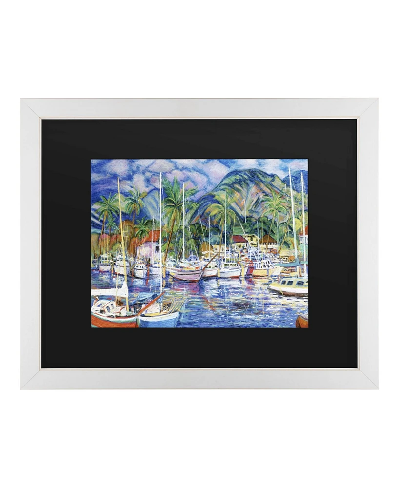 Masters Fine Art Lahaina Marina Matted Framed Art - 20" x 25"