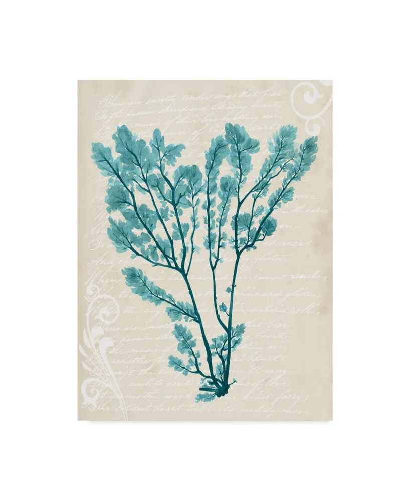 Grace Popp Teal Seaweed V Canvas Art