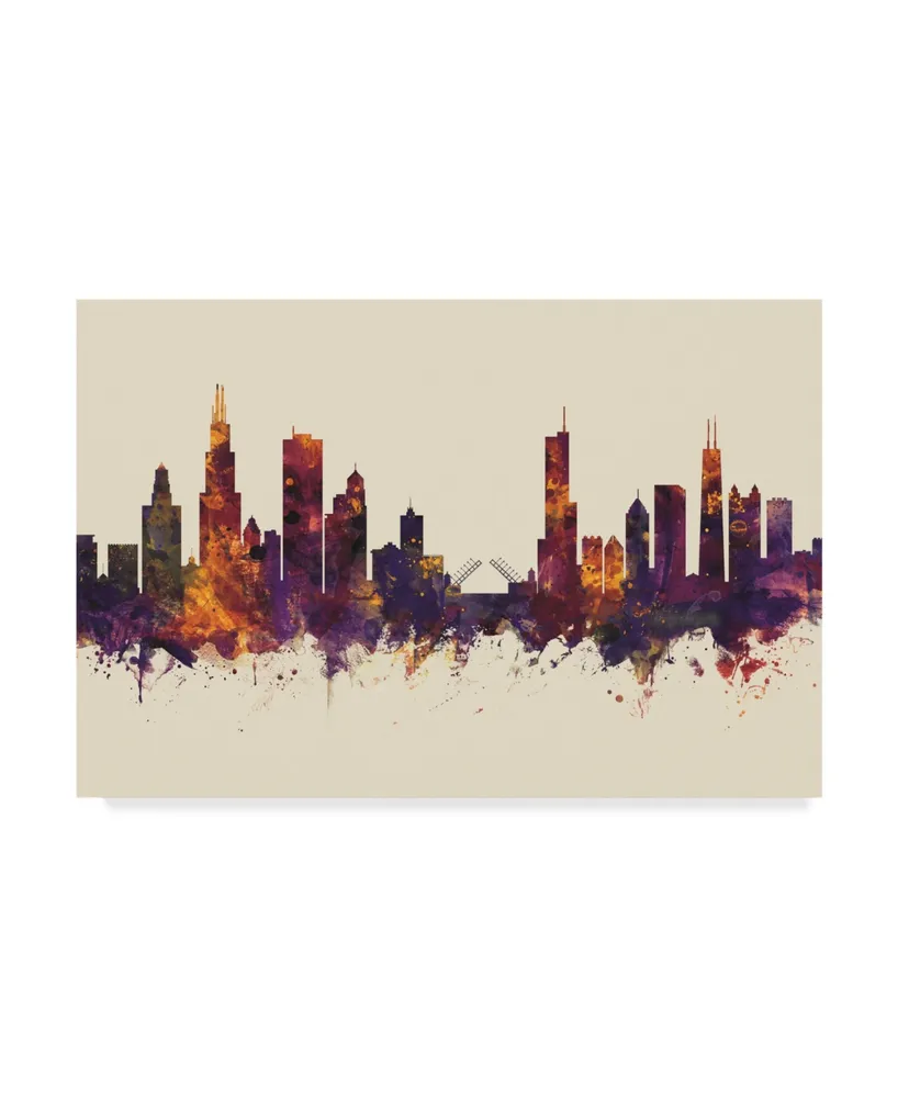 Michael Tompsett Chicago Illinois Skyline Dark Iii Canvas Art