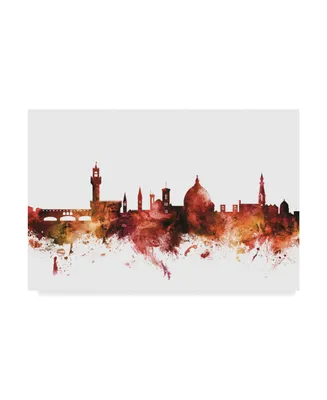 Michael Tompsett Florence Italy Skyline Red Canvas Art