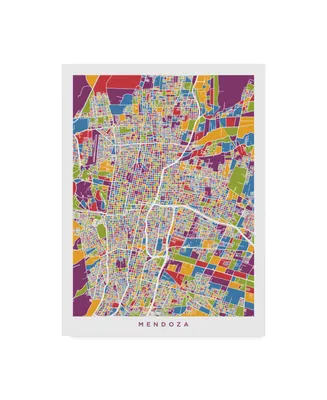 Michael Tompsett Mendoza Argentina City Street Map Canvas Art