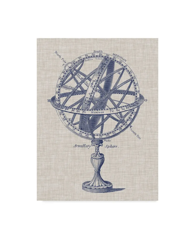 Vision Studio Armillary Sphere on Linen I Canvas Art