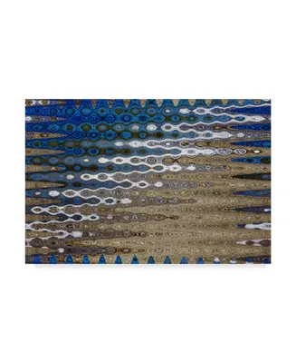 American School Beach Stripes Wavy 2 Canvas Art - 20" x 25"