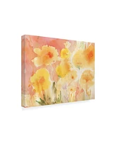 Sheila Golden Coral Sky, Yellow Garden Canvas Art - 36.5" x 48"