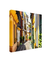 Philippe Hugonnard Made in Spain 3 Yellow Street in Seville Canvas Art - 36.5" x 48"