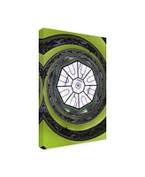 Philippe Hugonnard Dolce Vita Rome the Vatican Spiral Staircase Lime Green Ii Canvas Art - 36.5" x 48"