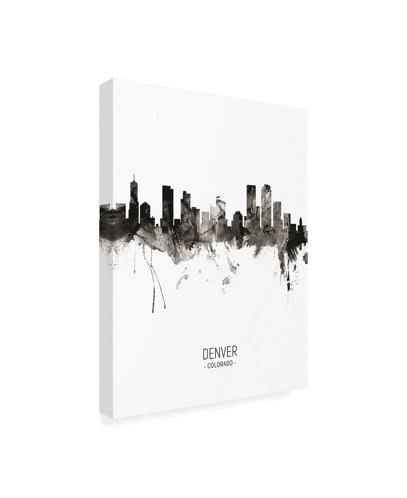 Michael Tompsett Denver Colorado Skyline Portrait Ii Canvas Art - 36.5" x 48"