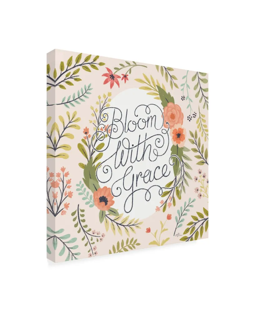 Janelle Penner Retro Garden Ii - Bloom with Grace Pale Blush Canvas Art