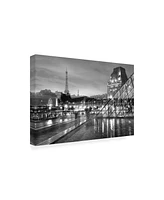 Alan Blaustein Louvre with Eiffel Tower Vista #2 Canvas Art - 19.5" x 26"