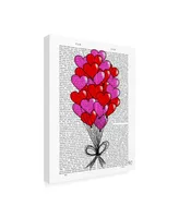 Fab Funky Valentine Heart Balloon Illustration Canvas Art