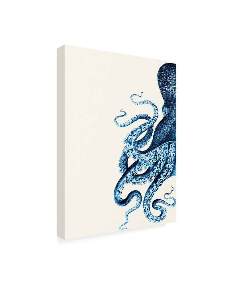 Fab Funky Octopus Navy Blue and Cream a Canvas Art - 27" x 33.5"