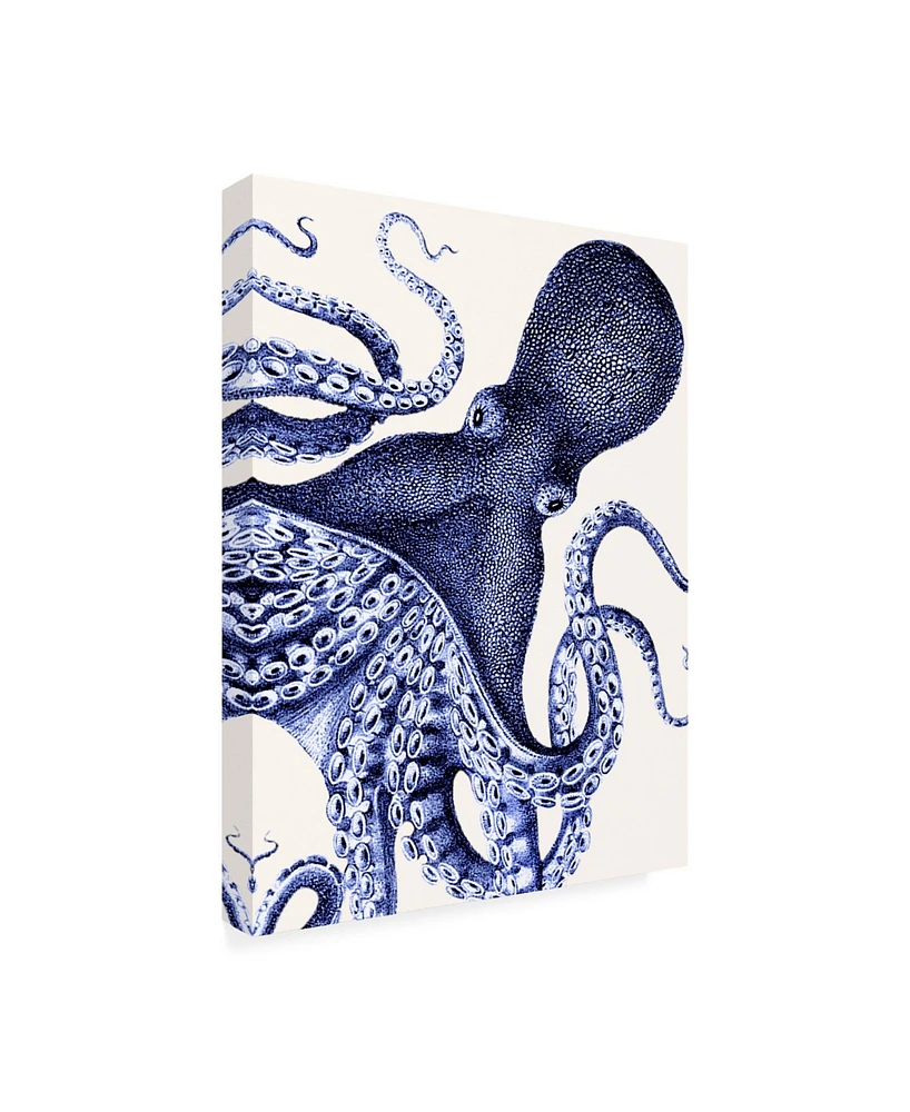 Fab Funky Landscape Blue Octopus Canvas Art - 27" x 33.5"