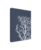 Fab Funky Corals White on Indigo Blue C Canvas Art - 15.5" x 21"