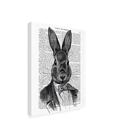 Fab Funky Rabbit in Suit, Portrait Canvas Art - 27" x 33.5"