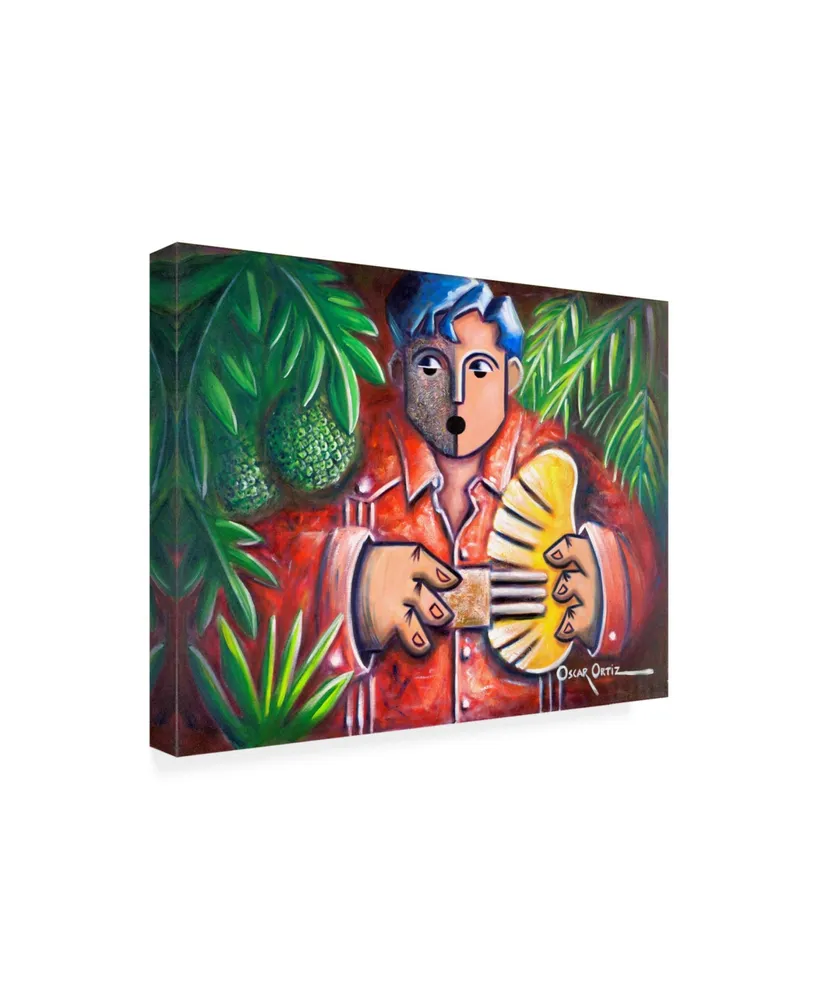 Oscar Ortiz Musician in the Palm Canvas Art