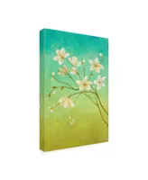 Pablo Esteban White Flower Branch 1 Canvas Art - 15.5" x 21"