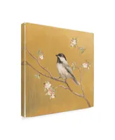 Danhui Nai Black Capped Chickadee on Gold Canvas Art - 15.5" x 21"