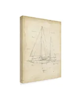 Ethan Harper Sailboat Blueprint Iv Canvas Art - 15" x 20"