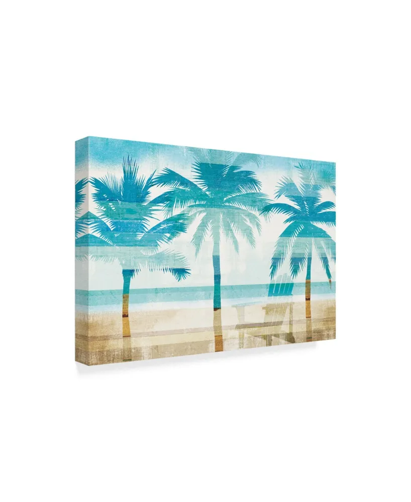 Michael Mullan Beachscape Palms with Chair Canvas Art