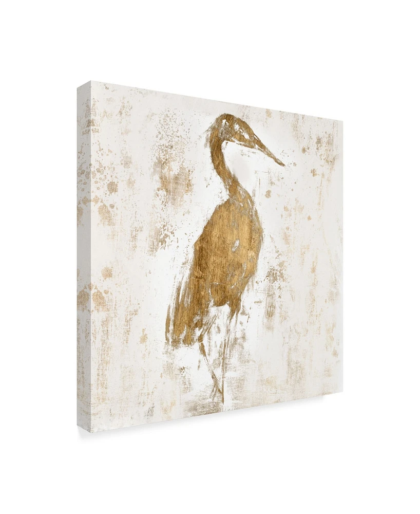 Jennifer Goldberger Gilded Heron I Canvas Art - 20" x 25"