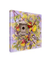 Marcia Matcham Chickadee and Apples Canvas Art - 15" x 20"