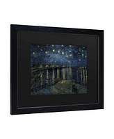 Vincent Van Gogh The Starry Night Ii Matted Framed Art - 15" x 20"