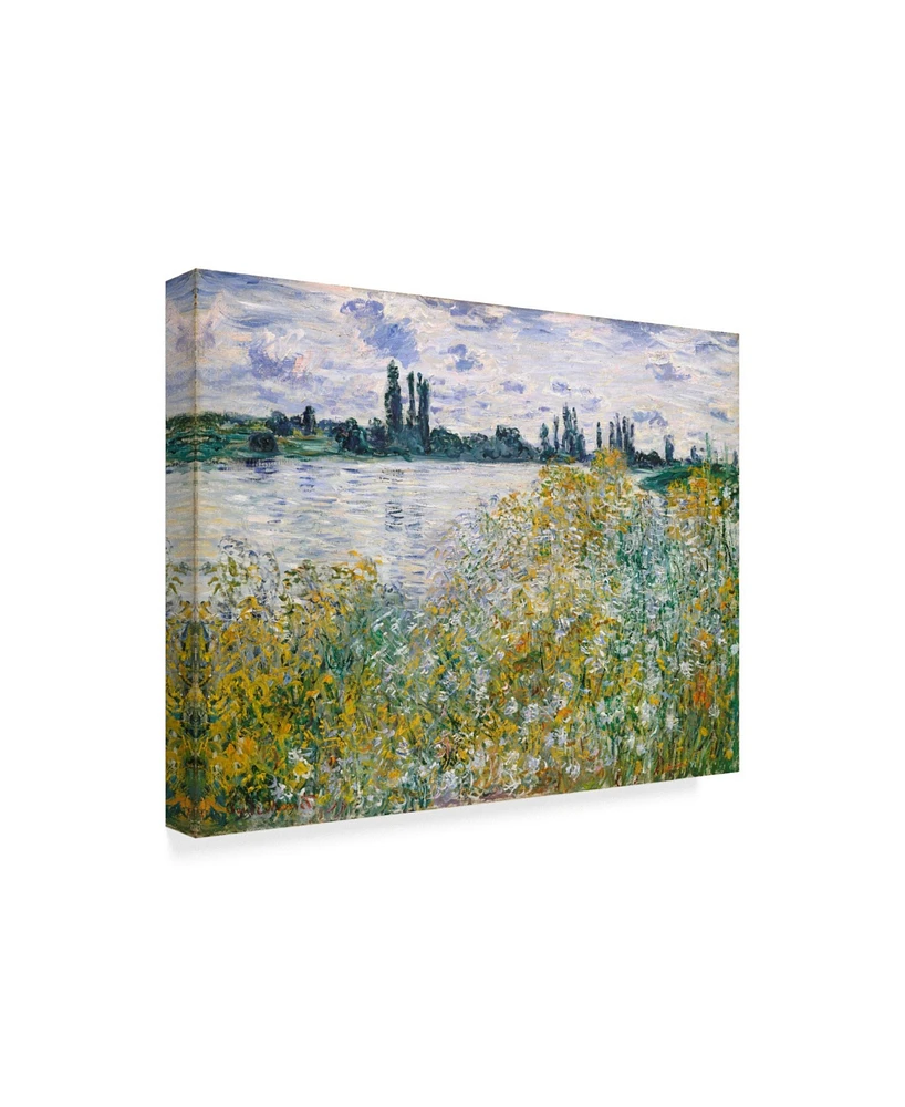 Claude O. Monet Lle Aux Fleurs Near Vetheuil Canvas Art - 37" x 49"