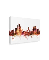 Michael Tompsett Abu Dhabi Skyline Red Canvas Art - 37" x 49"