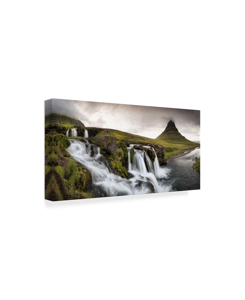 Danny Head Kirkjufellfoss Panorama Canvas Art - 37" x 49"