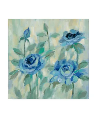 Silvia Vassileva Brushy Blue Flowers Ii Canvas Art