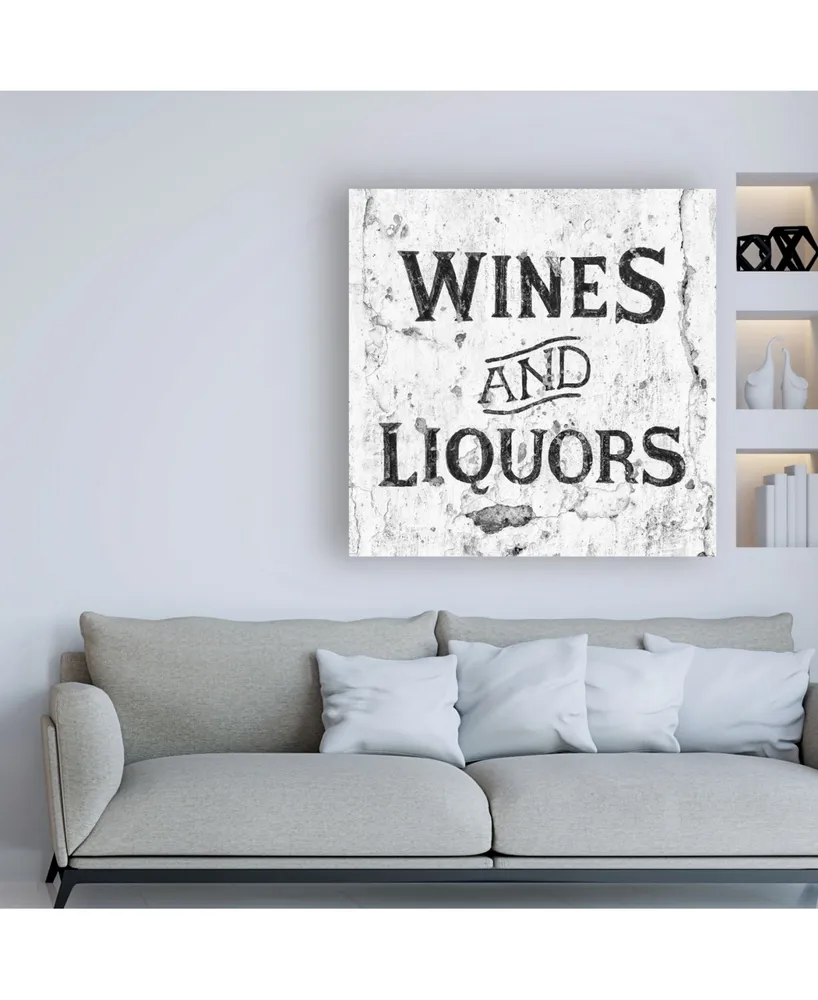 Philippe Hugonnard Made in Spain 3 Wines and Liquors Sign B&W Canvas Art
