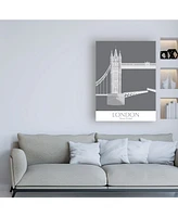 Fab Funky London Tower Bridge Monochrome Canvas Art - 19.5" x 26"